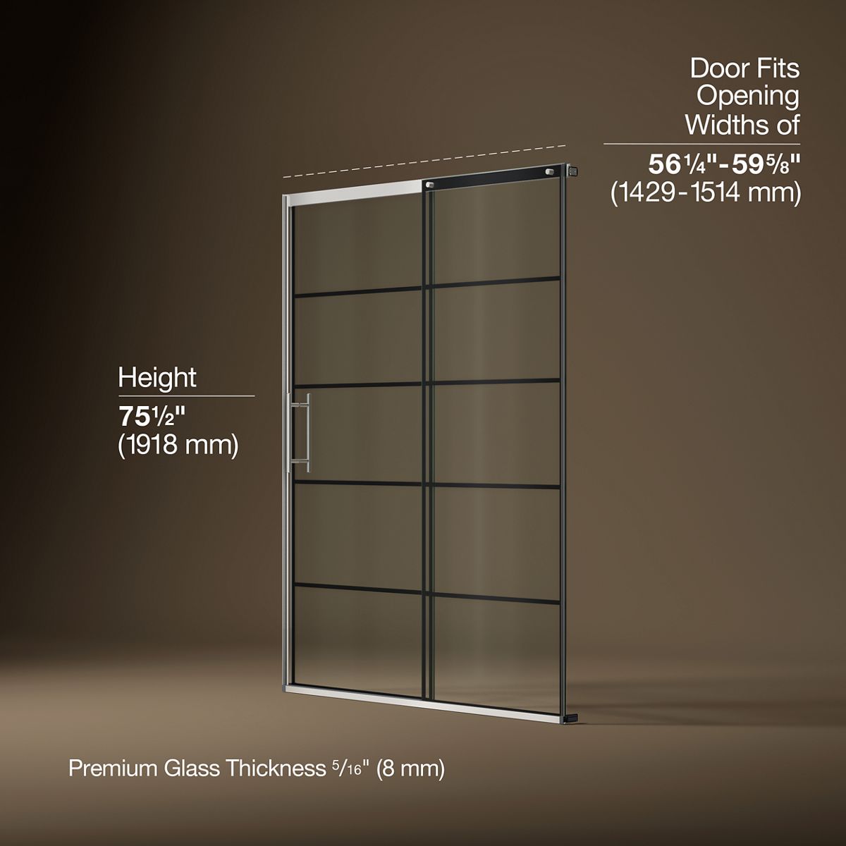 3/4 view of product with dimensions