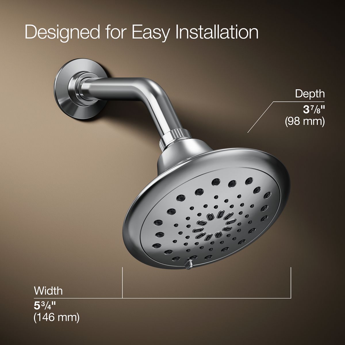 3/4 view of product with dimensions