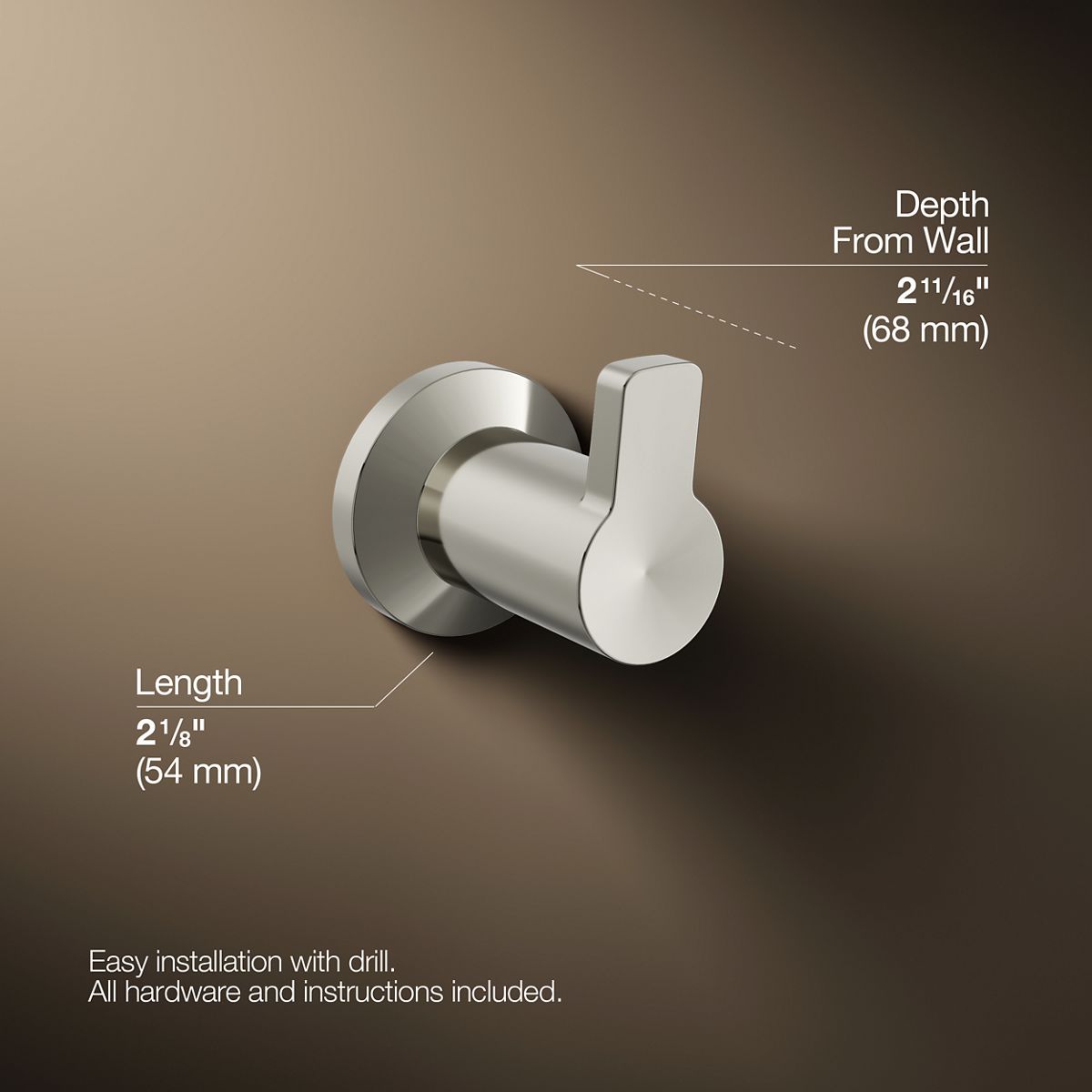 3/4 view of product with dimensions