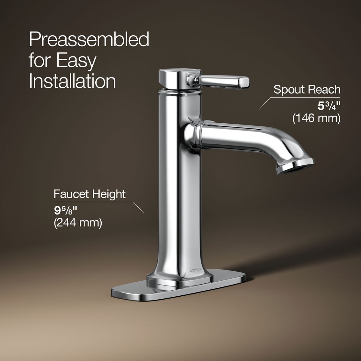 3/4 view of product with dimensions