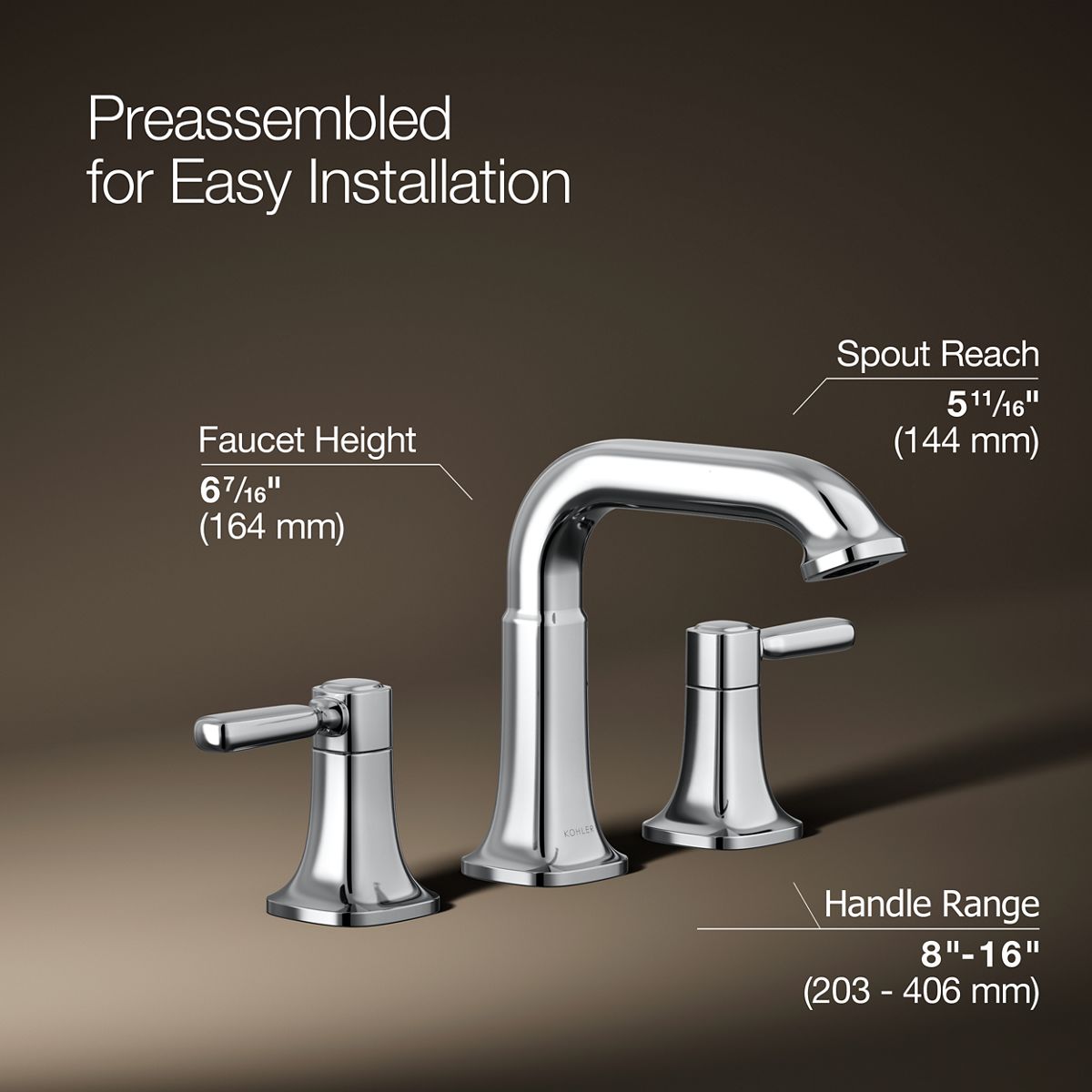 3/4 view of product with dimensions