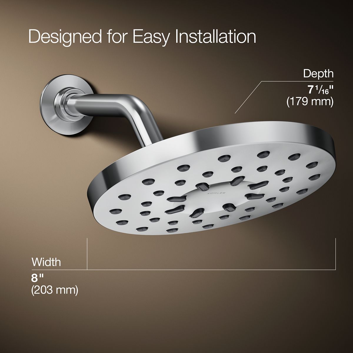 3/4 view of product with dimensions