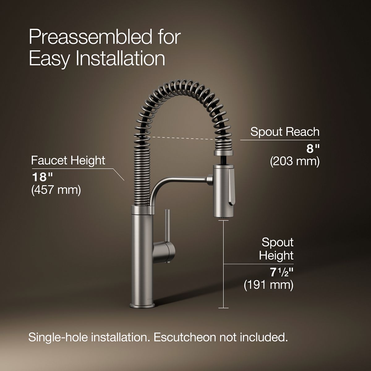 3/4 view of product with dimensions