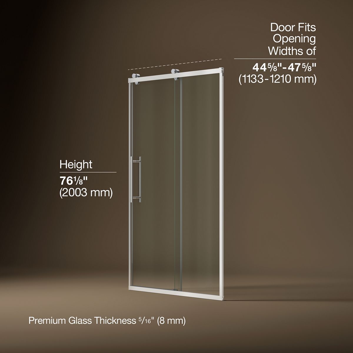 3/4 view of product with dimensions