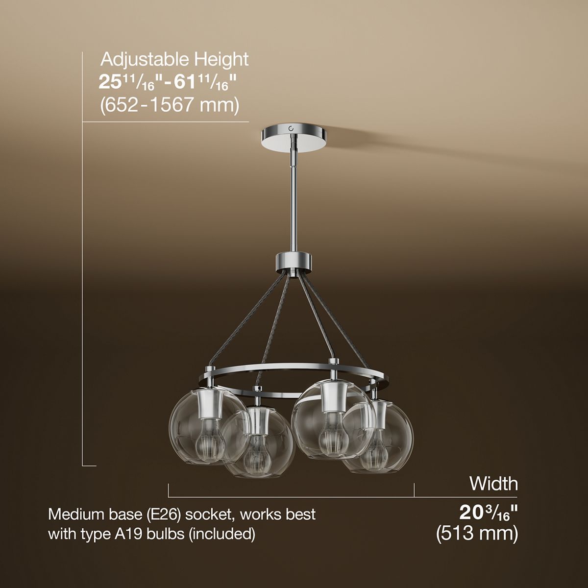 3/4 view of product with dimensions