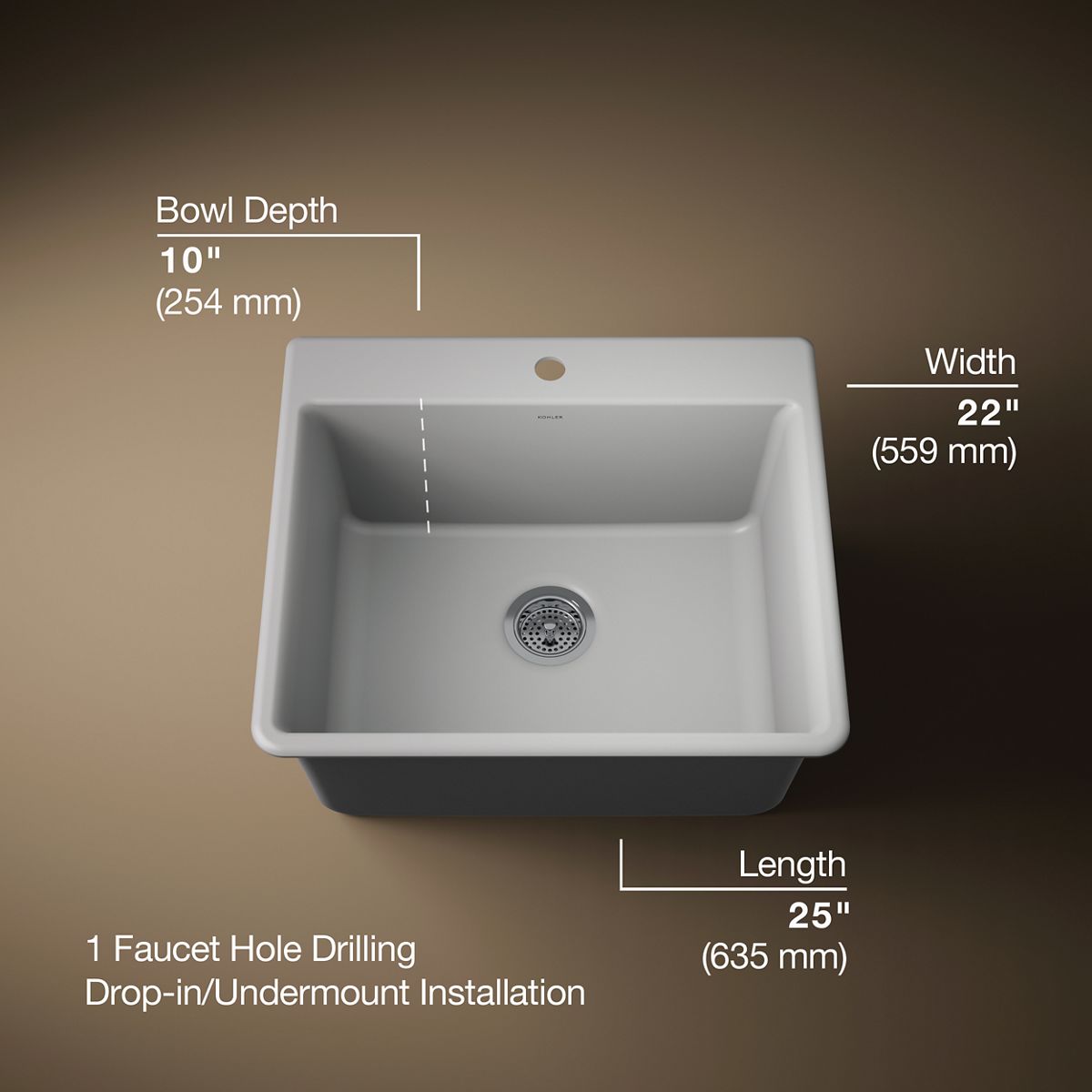 3/4 view of product with dimensions
