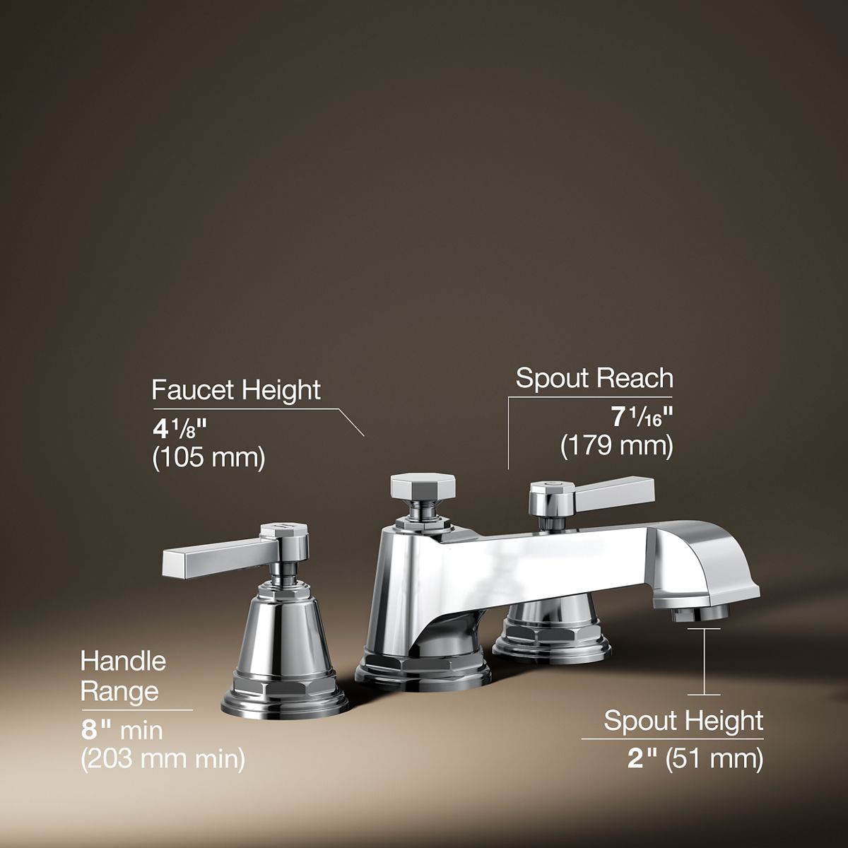 3/4 view of product with dimensions