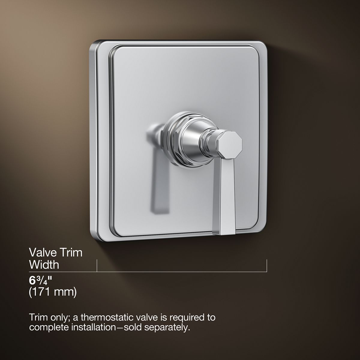3/4 view of product with dimensions