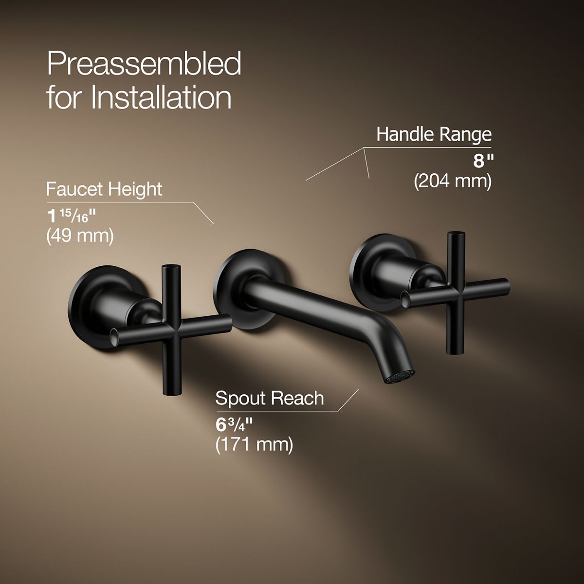 3/4 view of product with dimensions