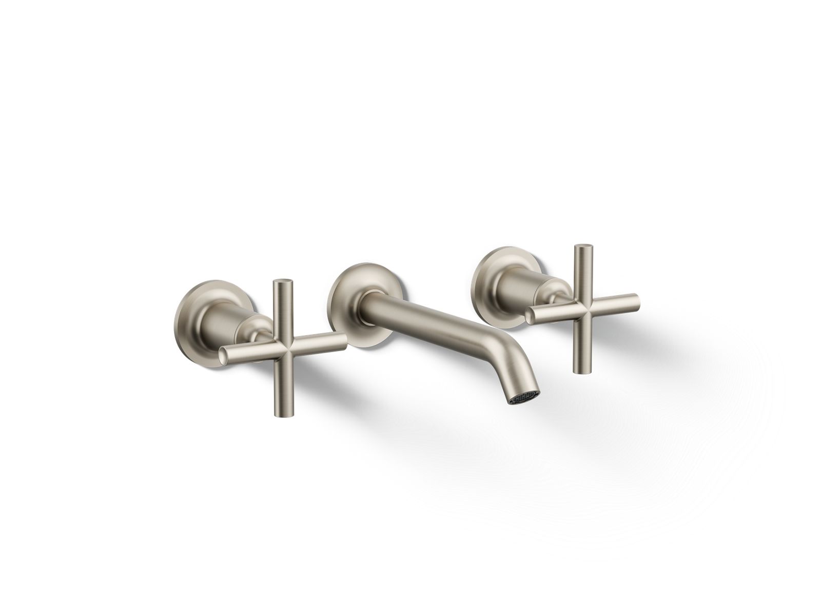 Purist Wall-mount bathroom sink faucet trim with Cross handles, 1.2 gpm