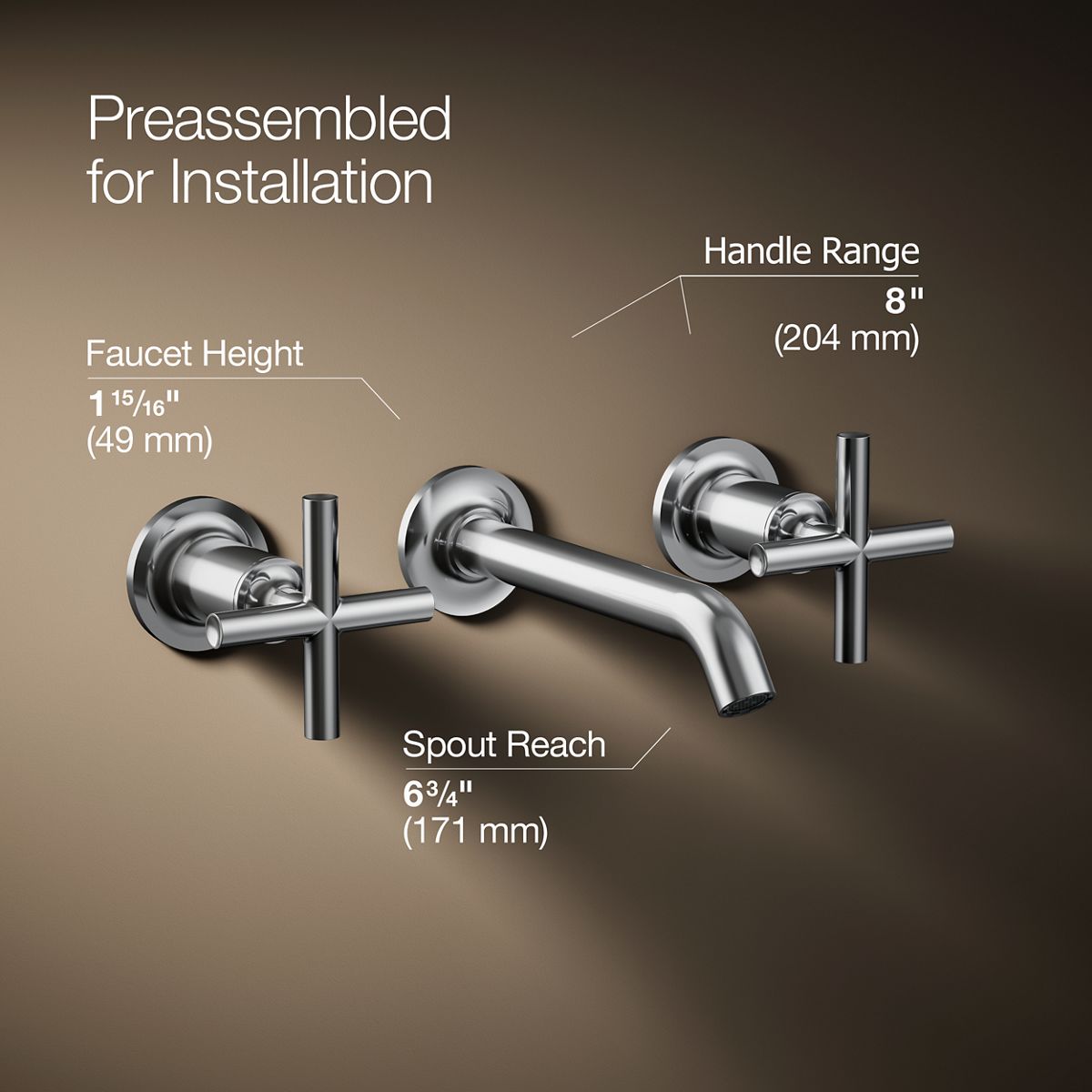 3/4 view of product with dimensions