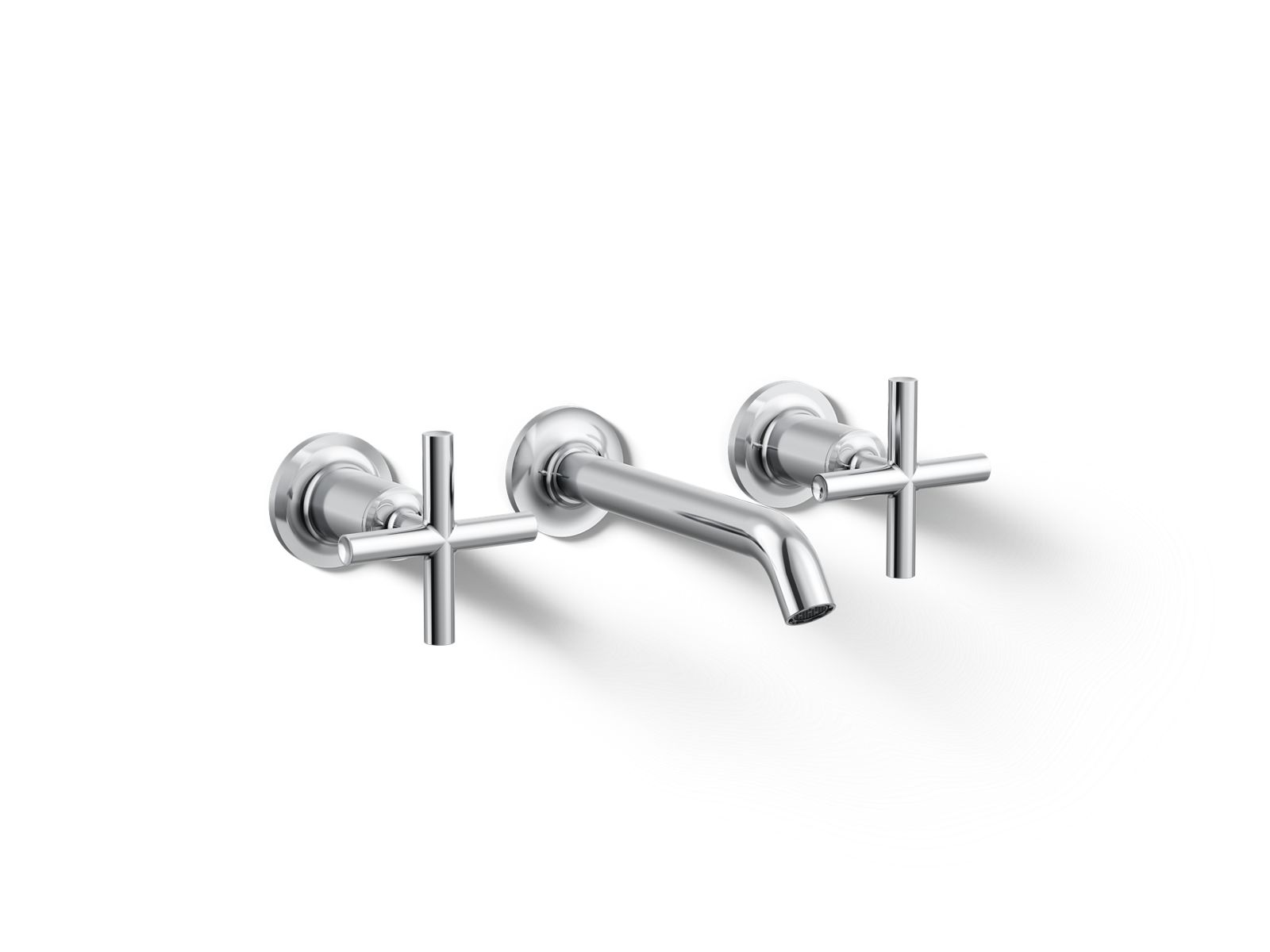Purist Wall-mount bathroom sink faucet trim with Cross handles, 1.2 gpm