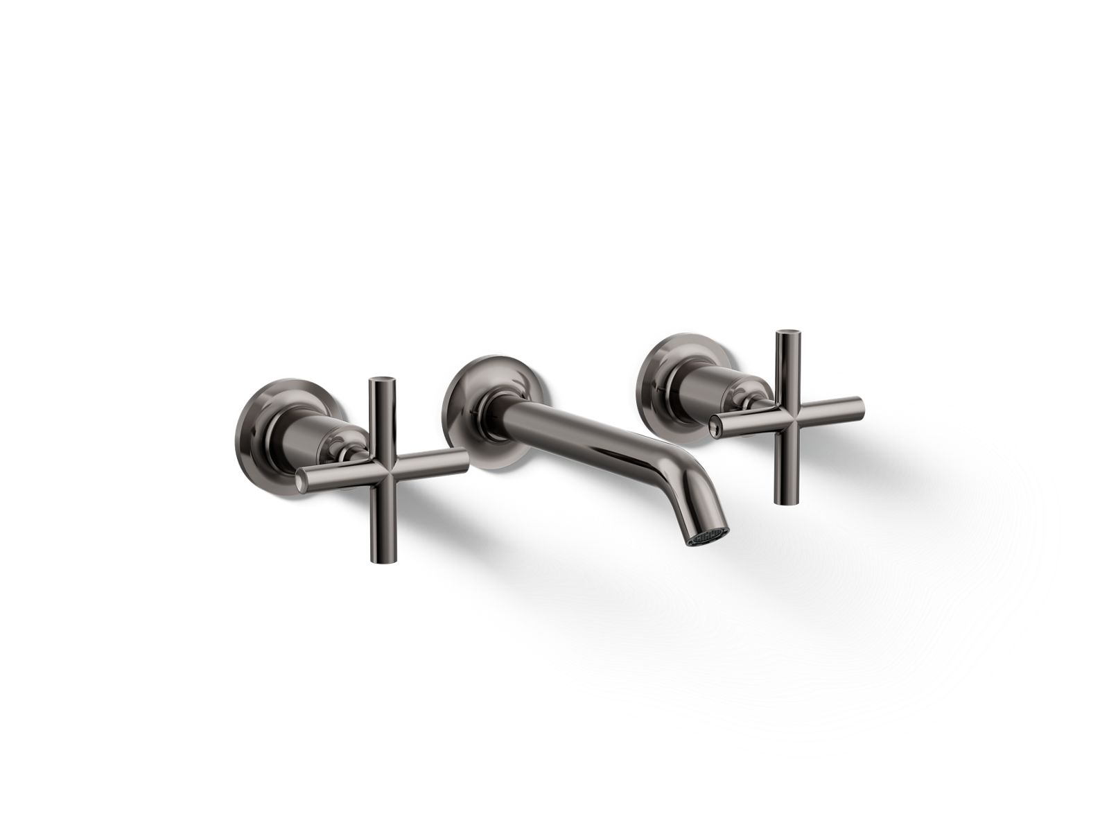 Purist Wall-mount bathroom sink faucet trim with Cross handles, 1.2 gpm
