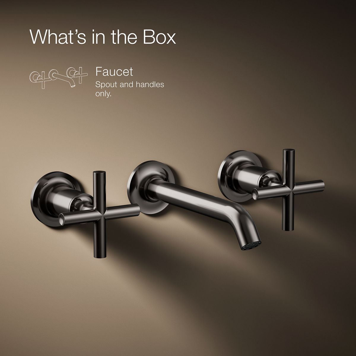 Piero  Purist Wall-Mount Sink Faucet Trim, Cross Handles | K-T14413-3