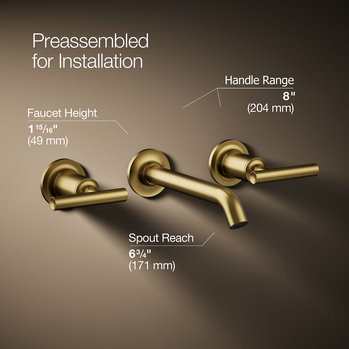 3/4 view of product with dimensions