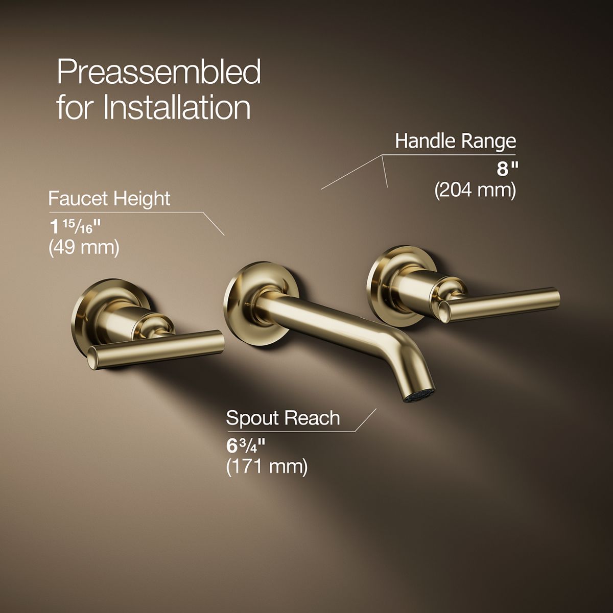 3/4 view of product with dimensions