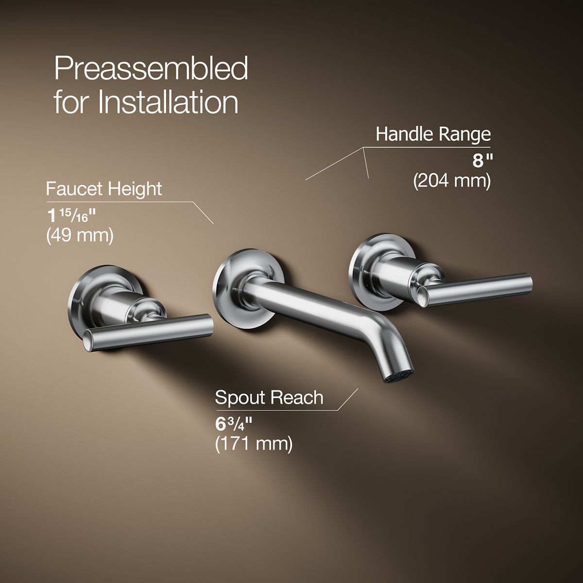 3/4 view of product with dimensions
