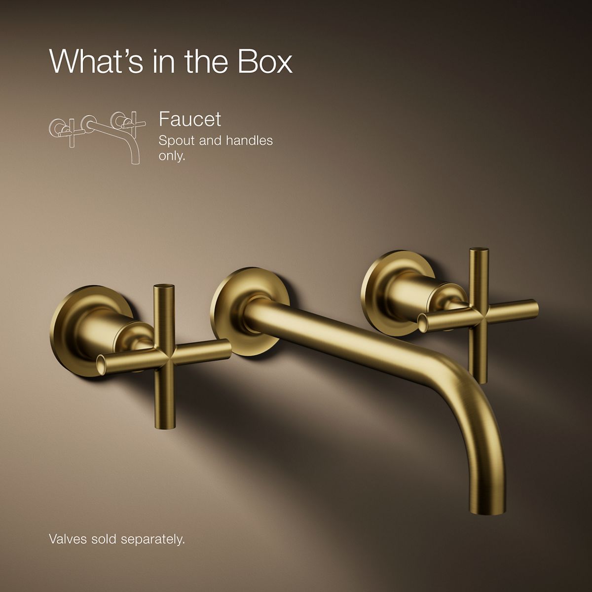 Purist Wall-Mount Sink Faucet Trim, Cross Handles | K-T14414-3