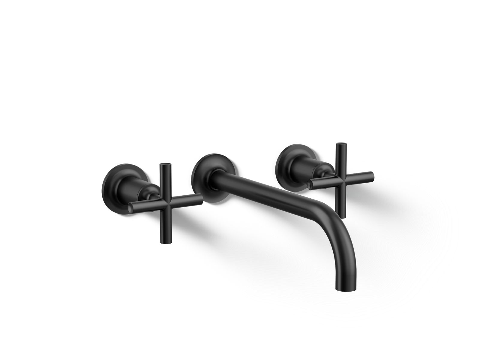 Purist Wall-mount bathroom sink faucet trim with Cross handles, 1.2 gpm