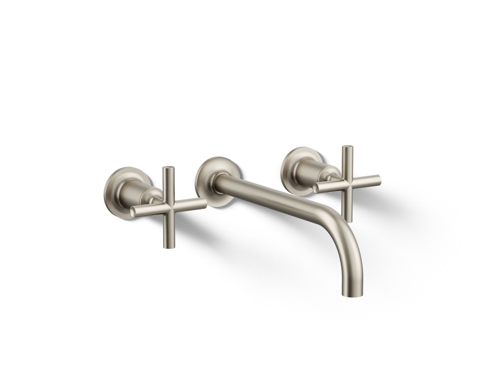 Purist Wall-mount bathroom sink faucet trim with Cross handles, 1.2 gpm