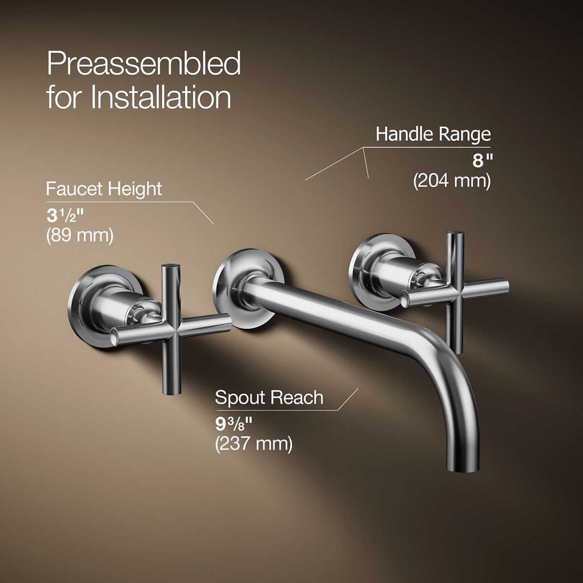 3/4 view of product with dimensions