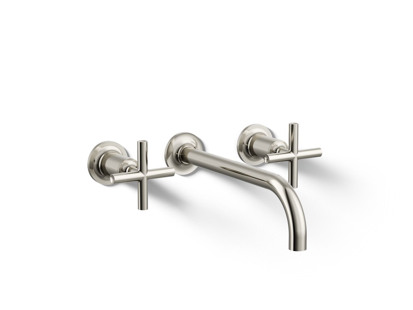 Purist Wall-mount bathroom sink faucet trim with Cross handles, 1.2 gpm