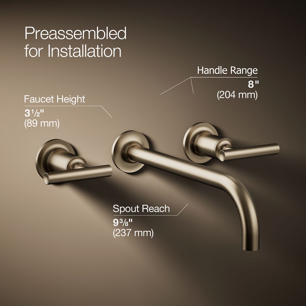 3/4 view of product with dimensions