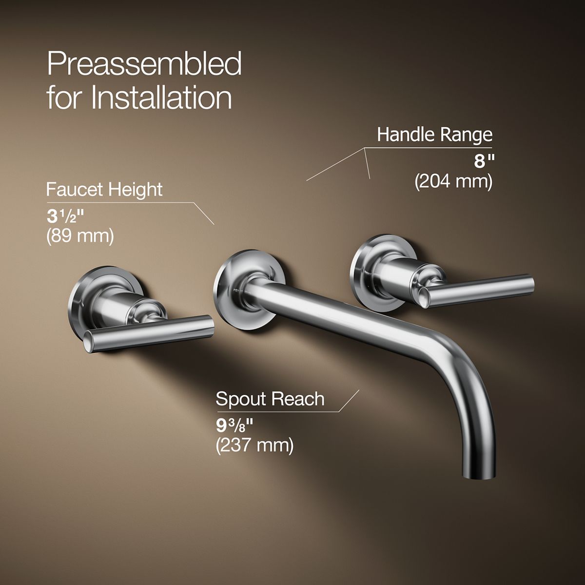 3/4 view of product with dimensions