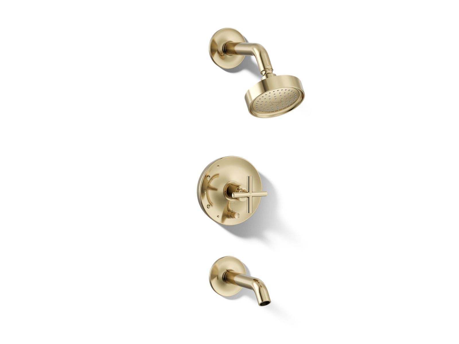 Purist Rite-Temp bath and shower trim kit with push-button diverter and cross handle, 2.5 gpm