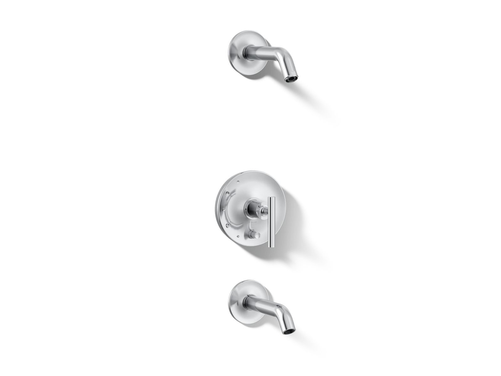 Purist® Rite-Temp® bath and shower trim kit with push-button diverter and lever handle, without showerhead