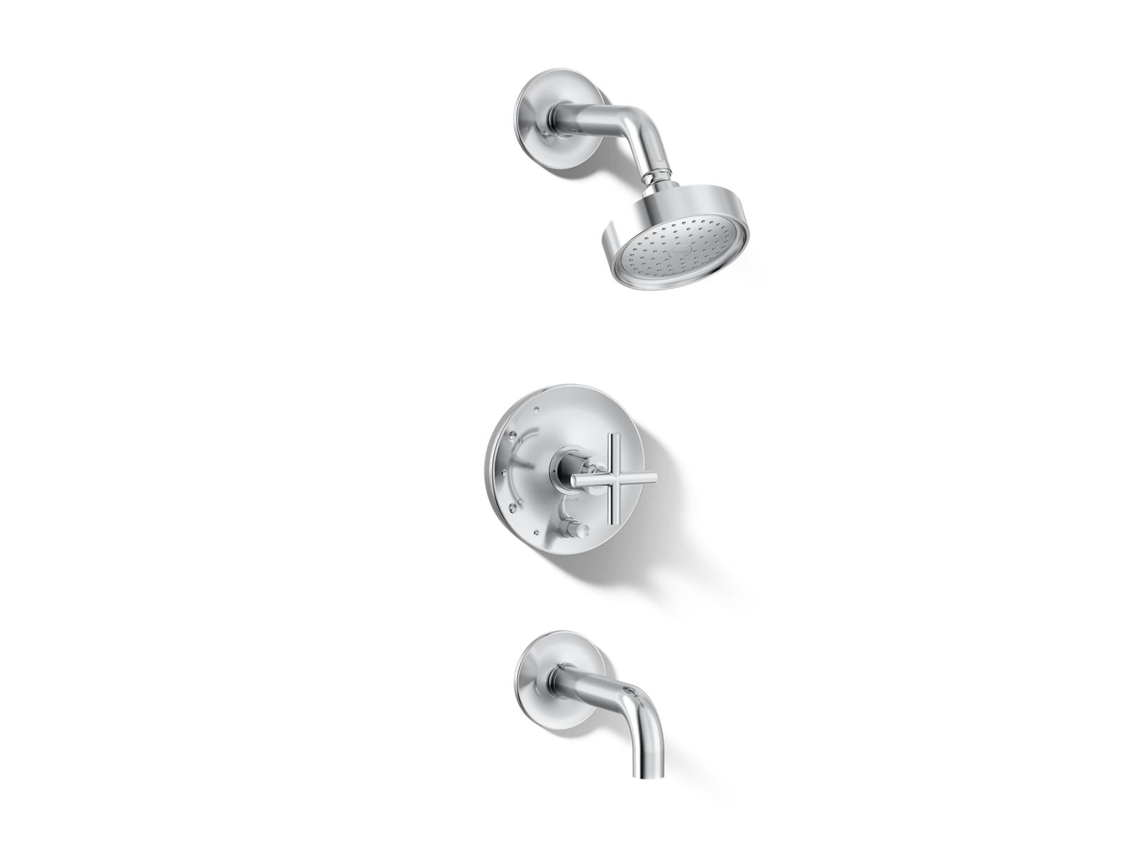 Purist® Rite-Temp® bath and shower trim kit with push-button diverter and cross handle, 2.5 gpm