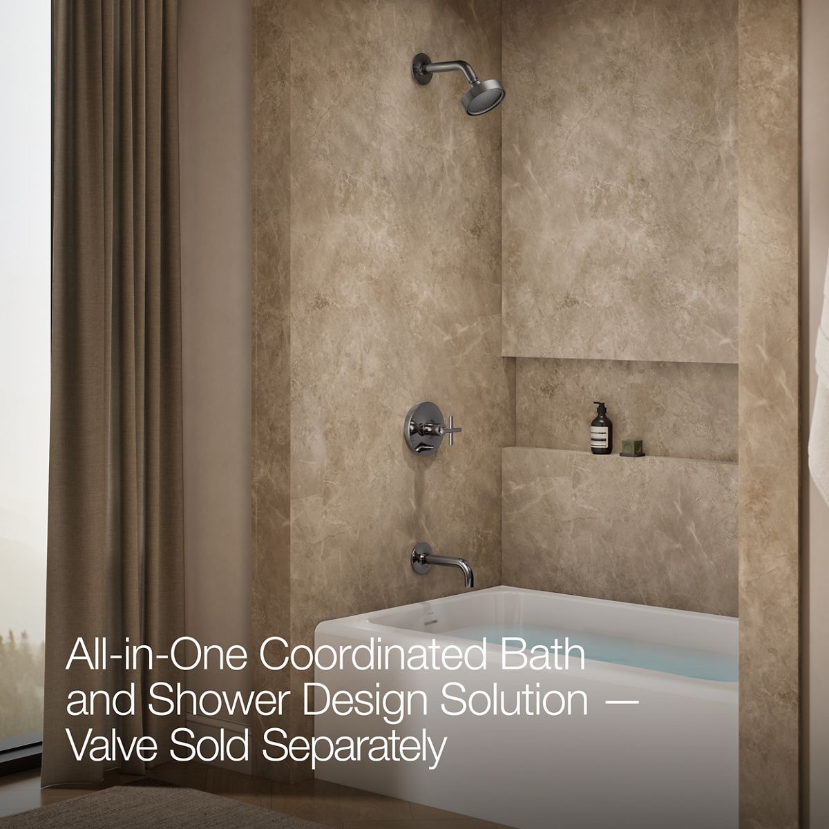 Up to 2 walls & multiple product categories visible, 2-point perspective