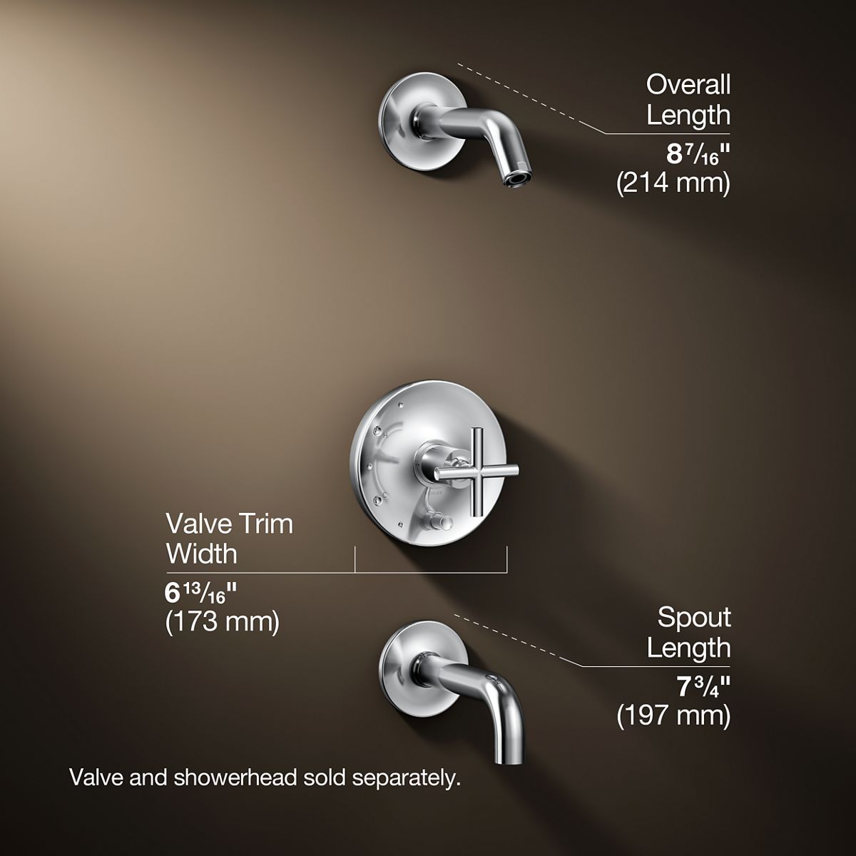 3/4 view of product with dimensions