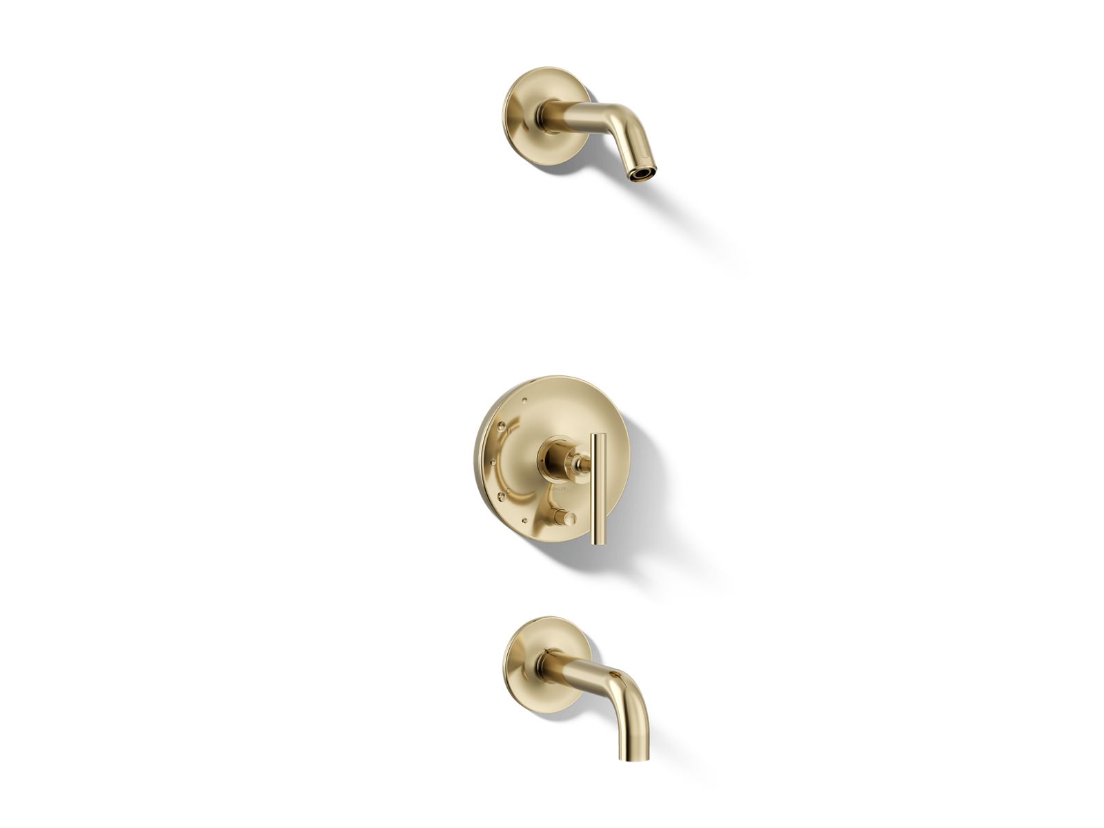 Purist Rite-Temp bath and shower trim kit with push-button diverter and lever handle, without showerhead