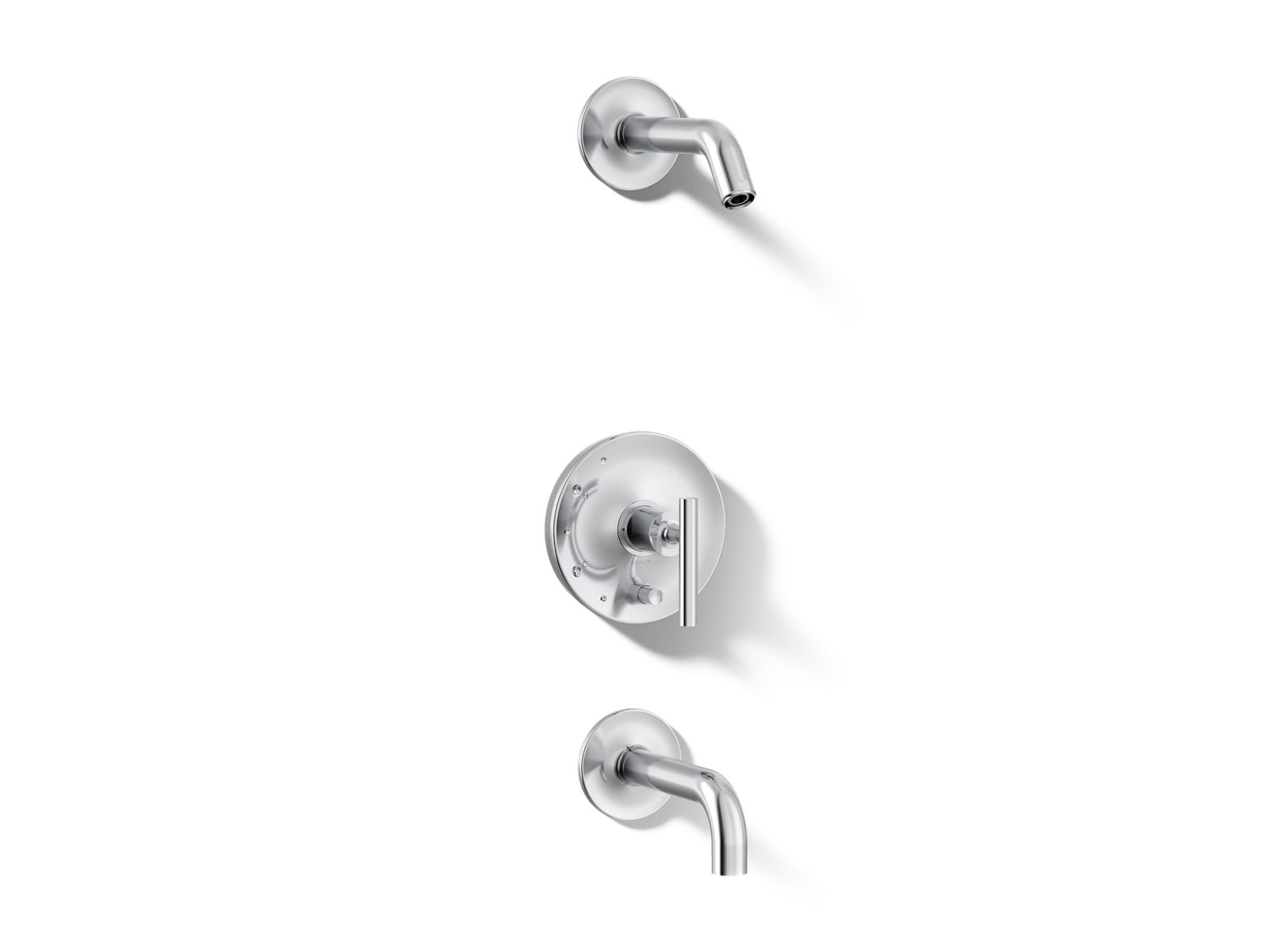 Purist® Rite-Temp® bath and shower trim kit with push-button diverter and lever handle, without showerhead