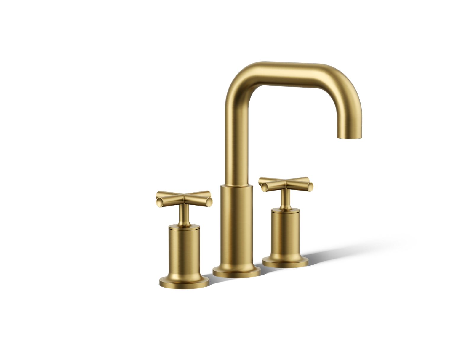 Purist Deck-mount bath faucet trim with Cross handles