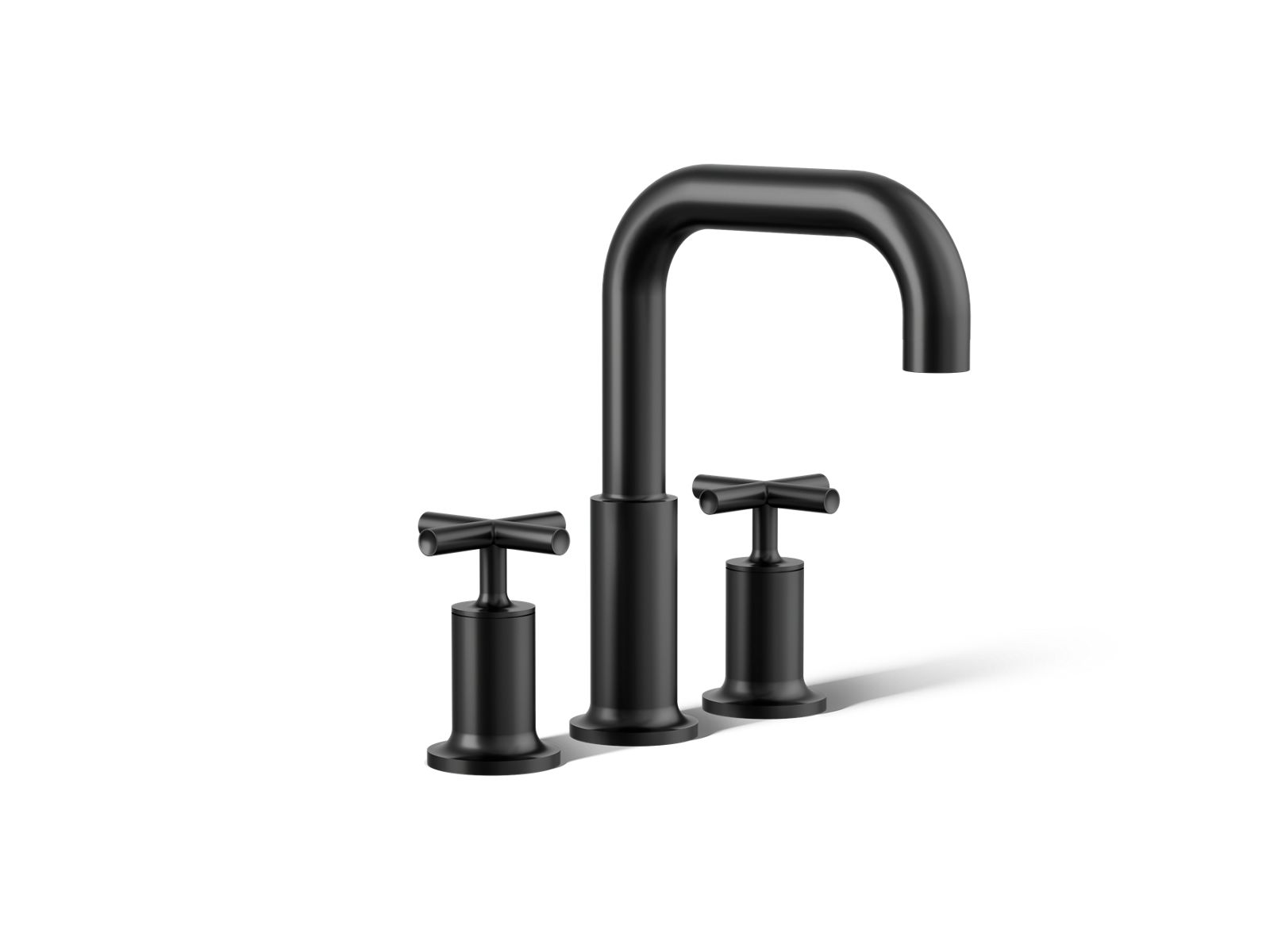 Purist Deck-mount bath faucet trim with Cross handles