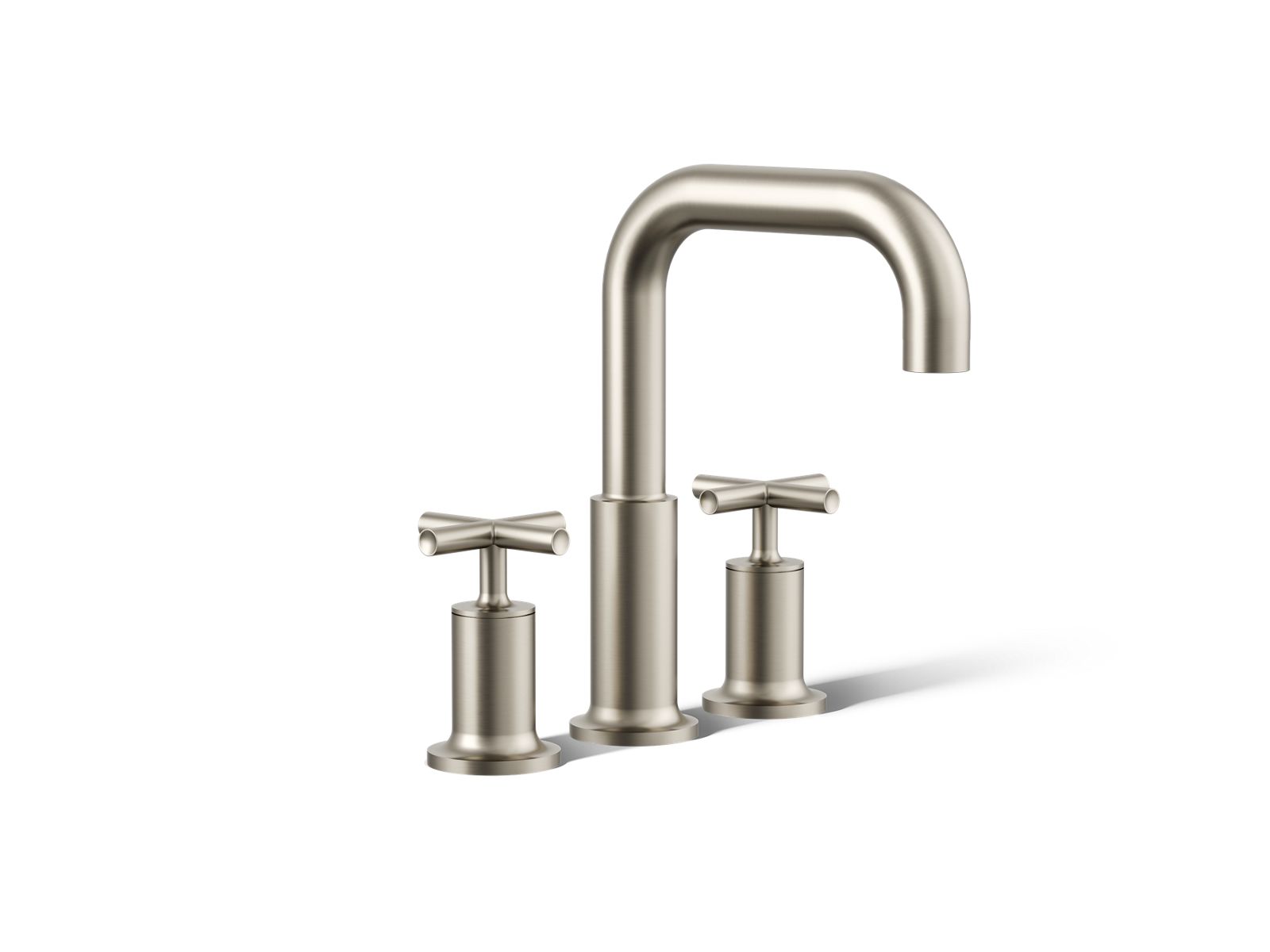 Purist Deck-mount bath faucet trim with Cross handles