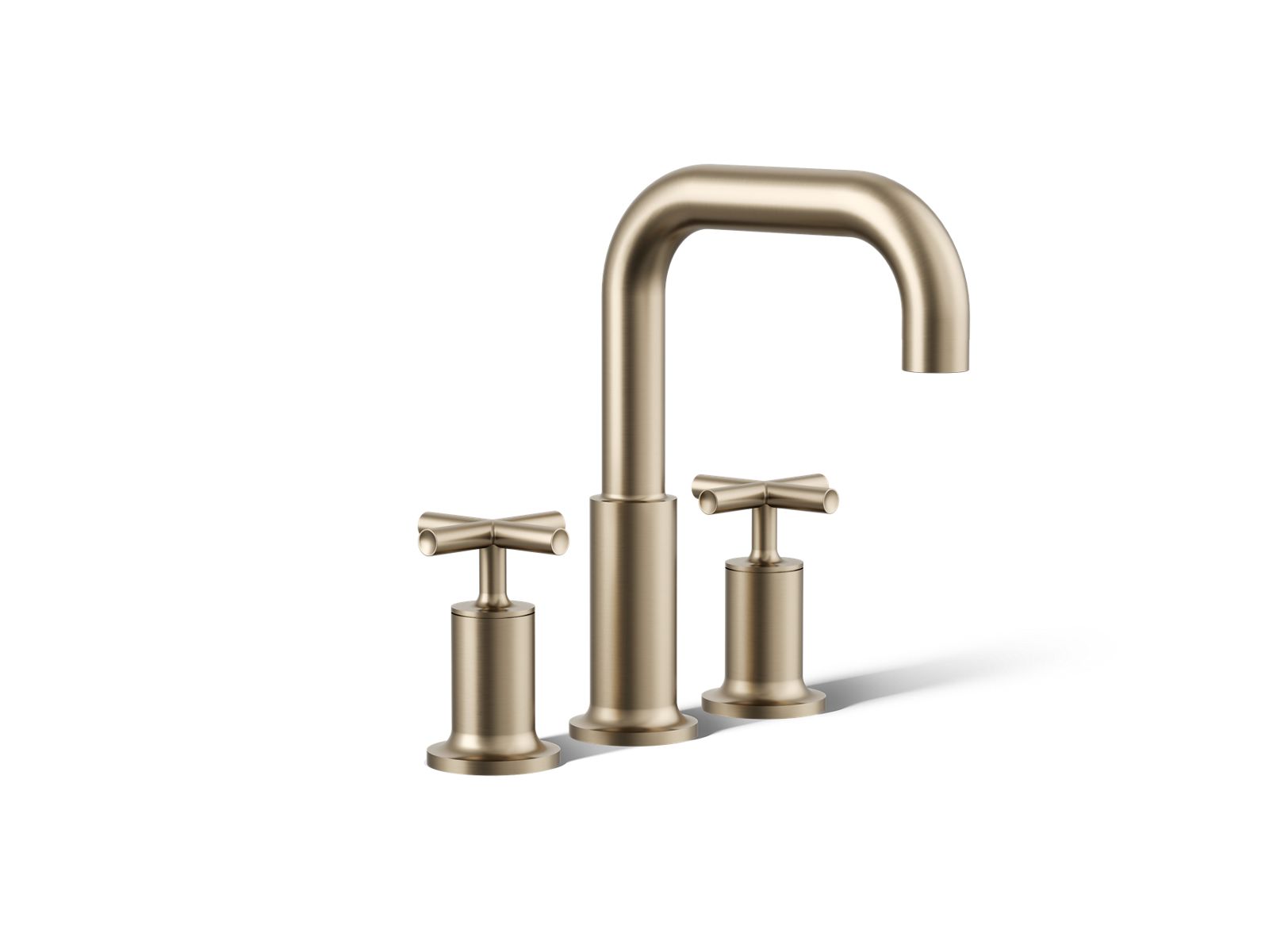 Purist Deck-mount bath faucet trim with Cross handles