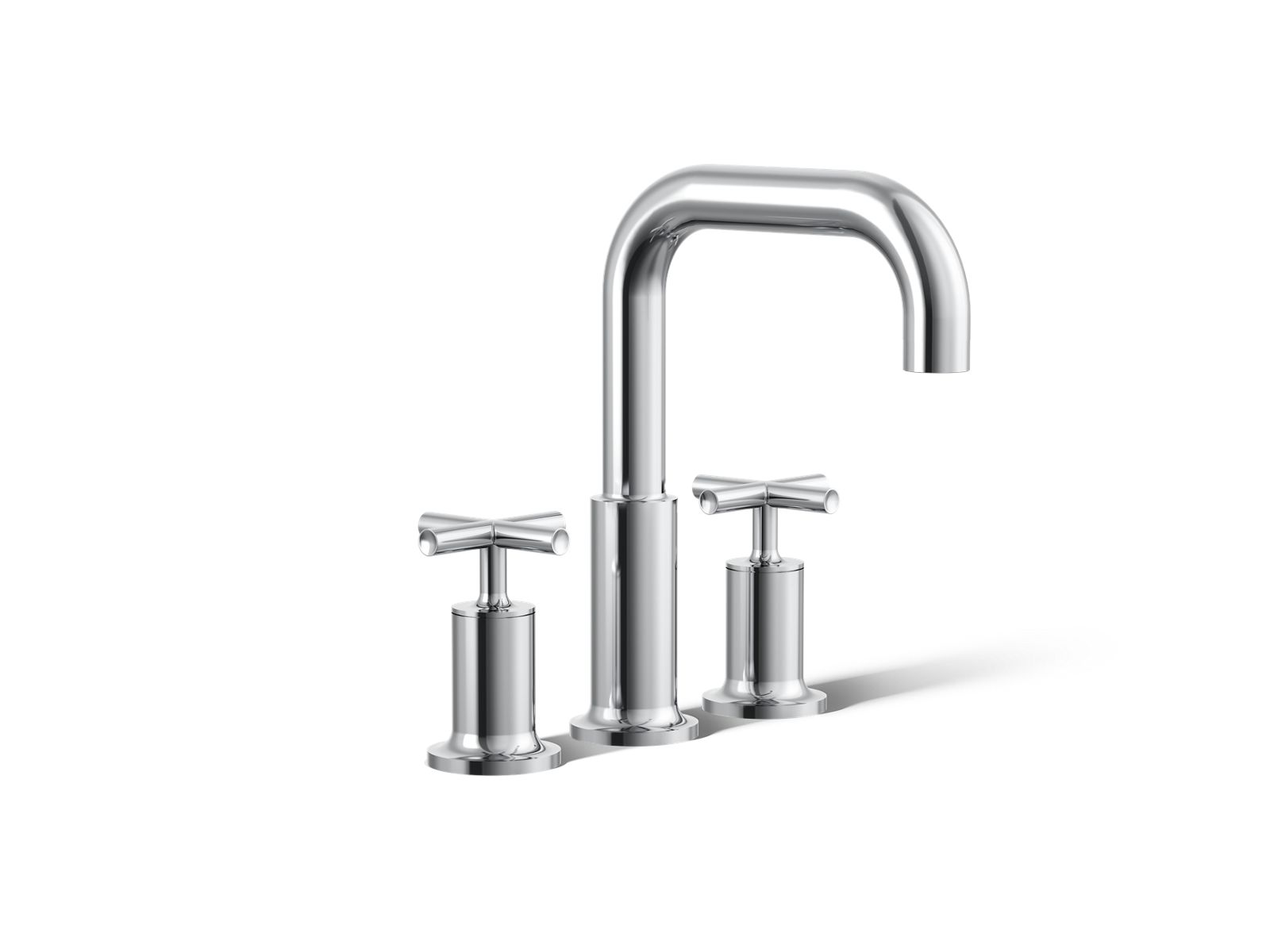 Purist Deck-mount bath faucet trim with Cross handles