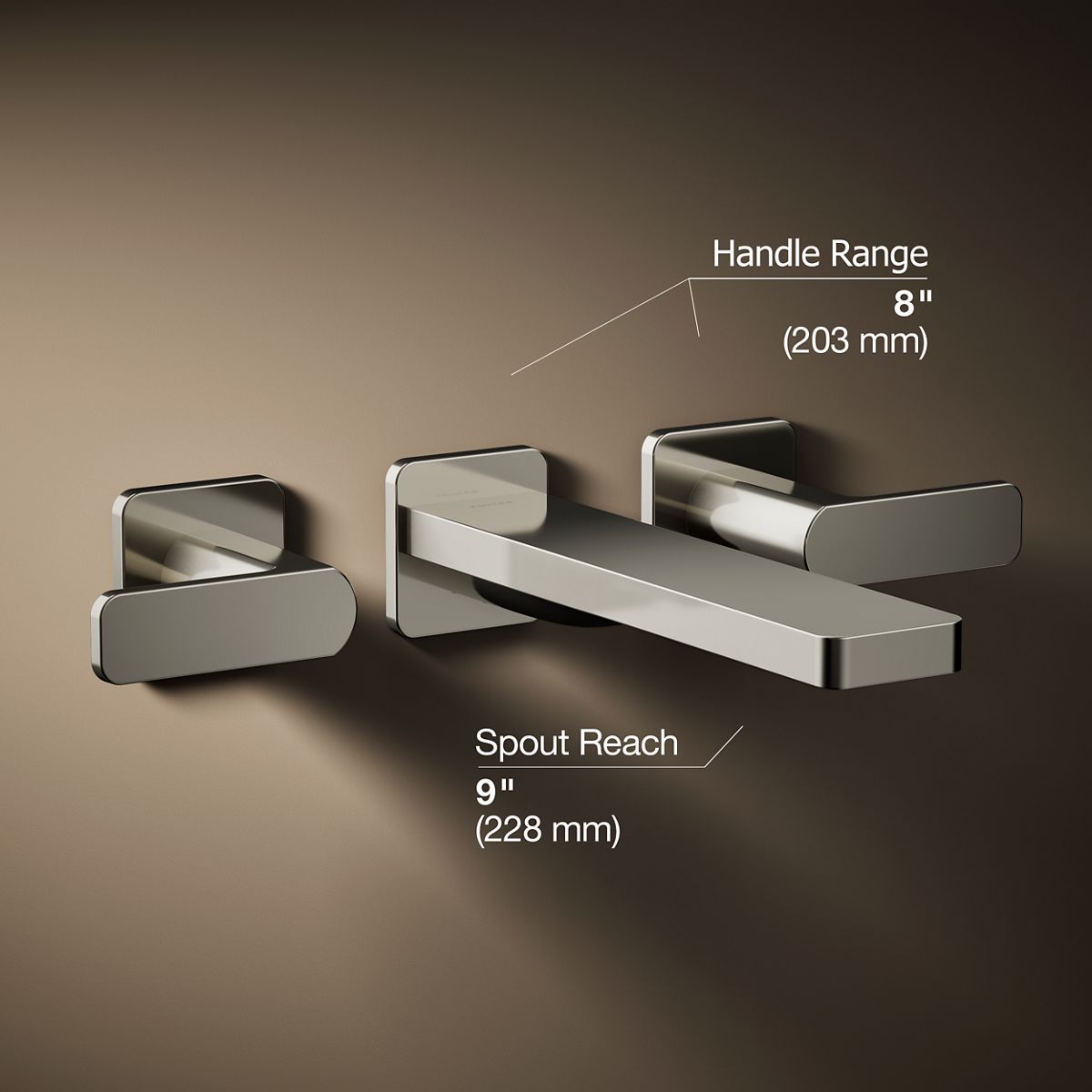 3/4 view of product with dimensions
