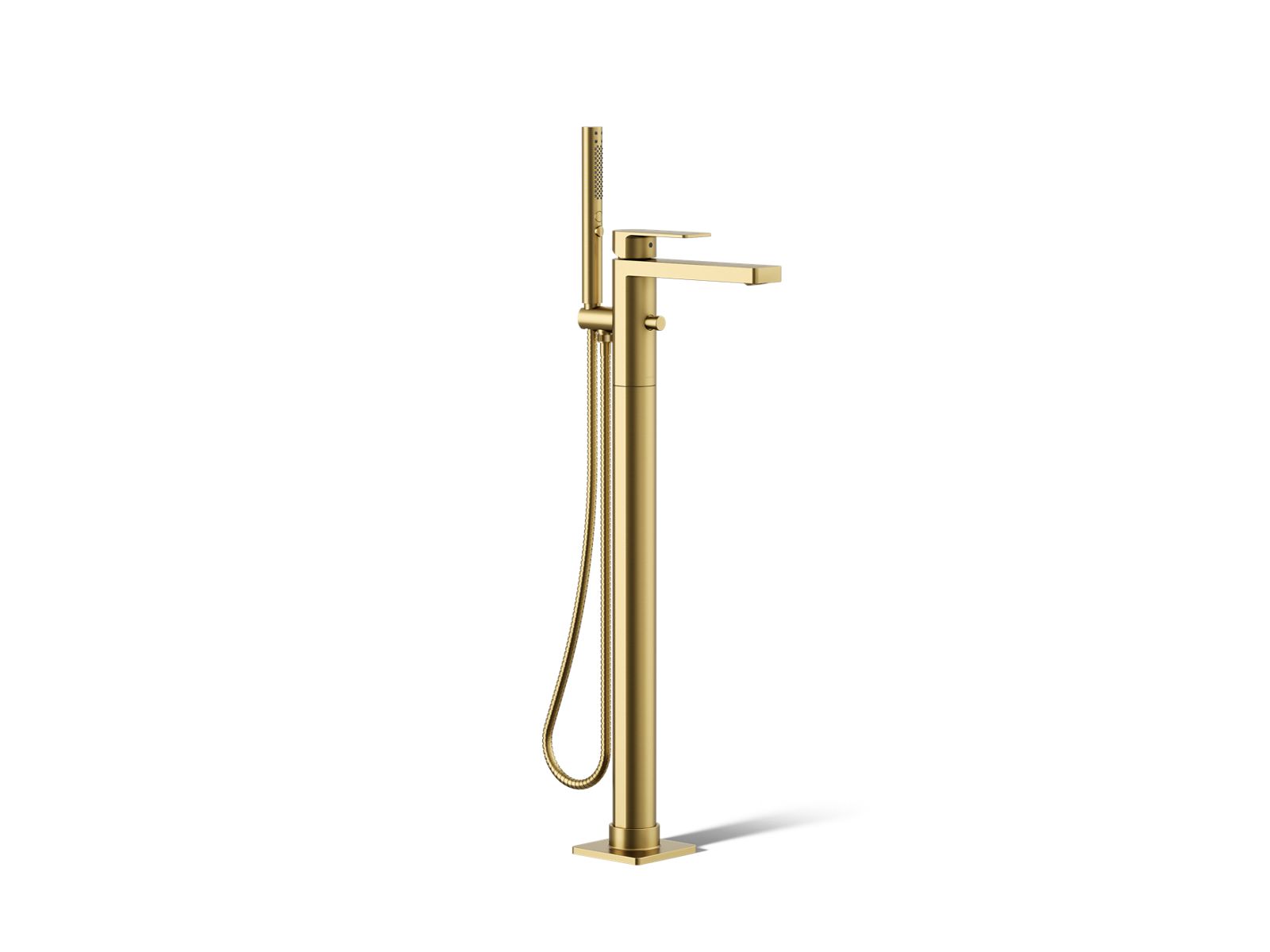 Parallel Floor-mount bath filler trim with handshower