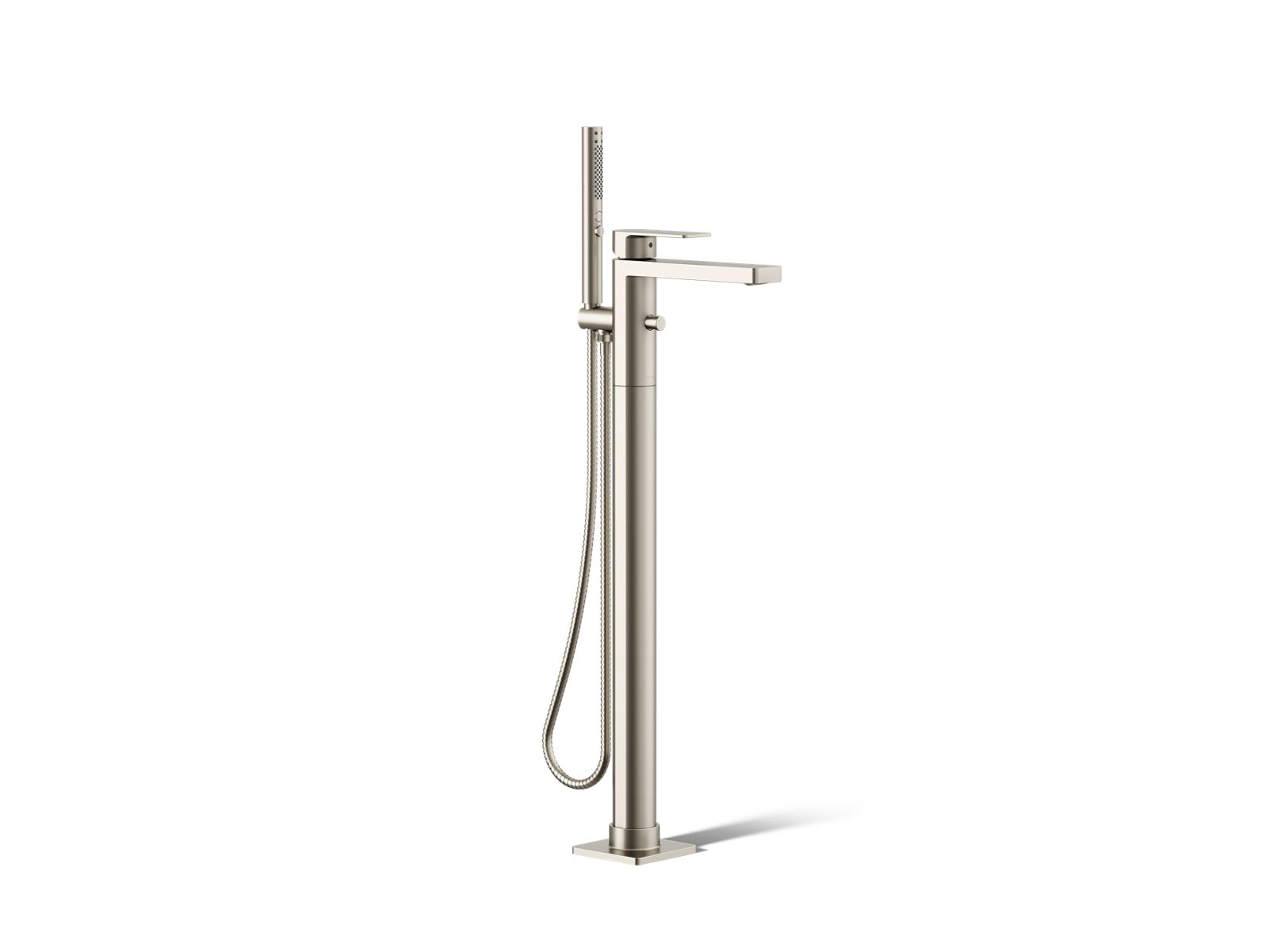 Parallel Floor-mount bath filler trim with handshower