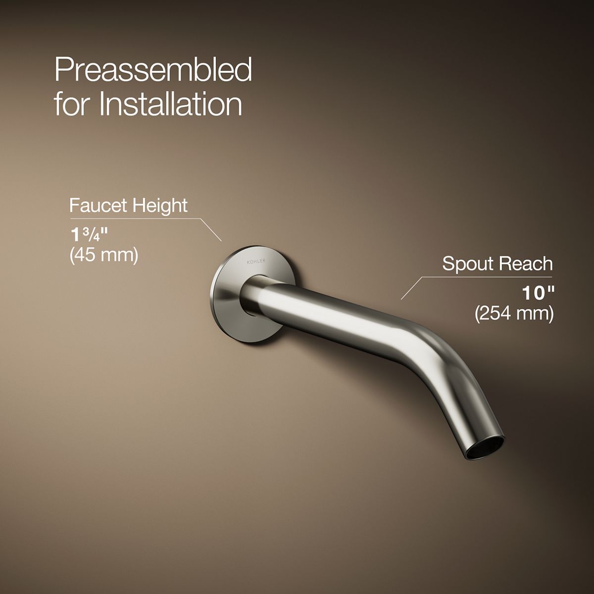 3/4 view of product with dimensions