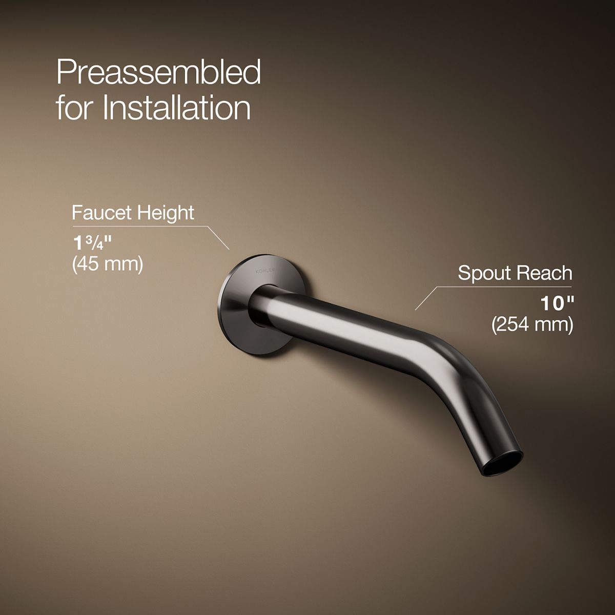 3/4 view of product with dimensions