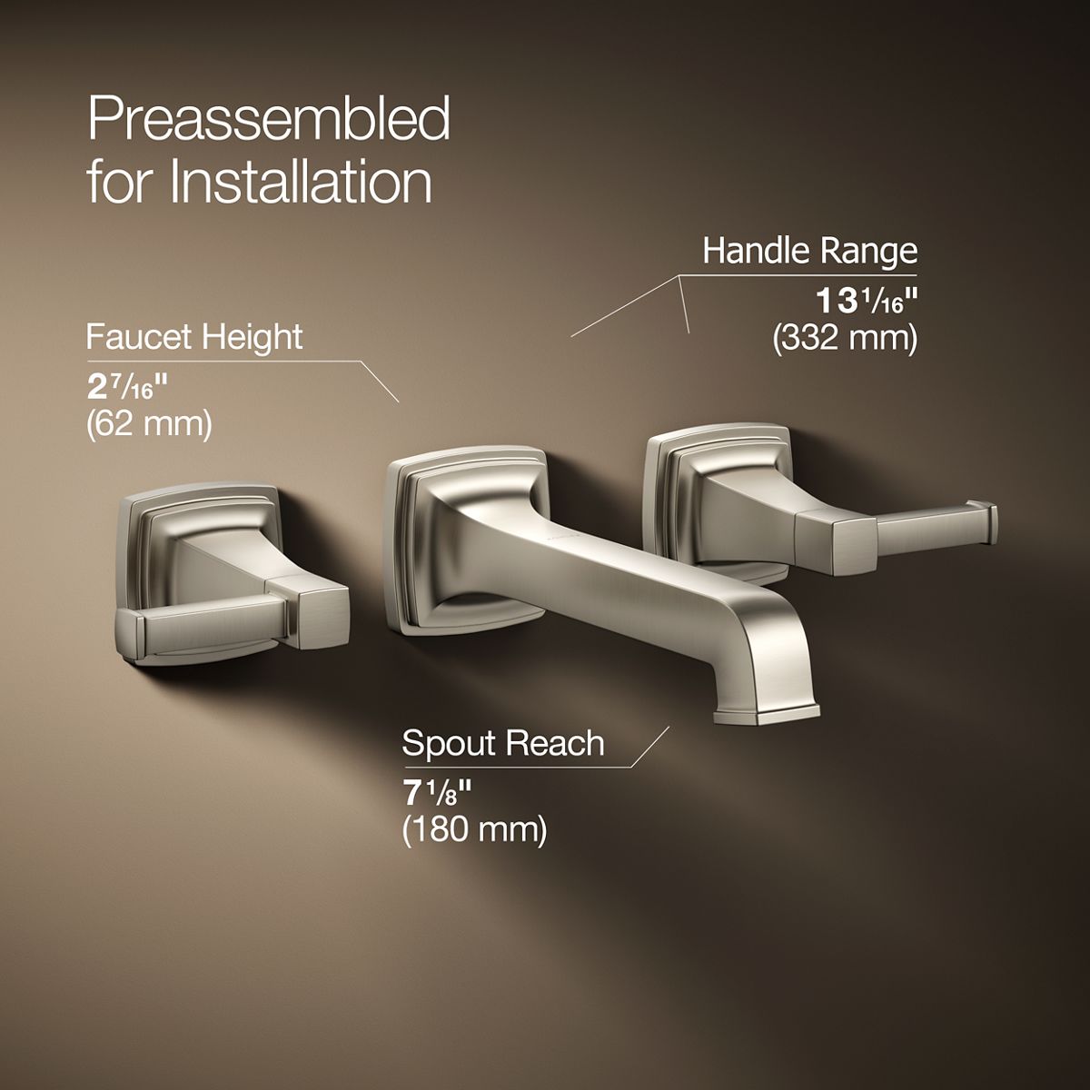 3/4 view of product with dimensions
