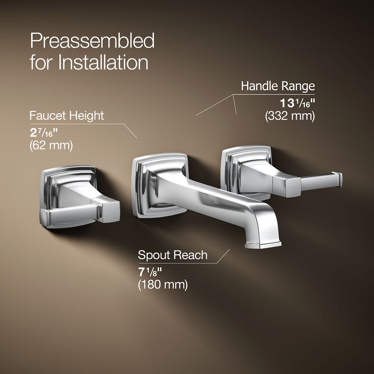 3/4 view of product with dimensions
