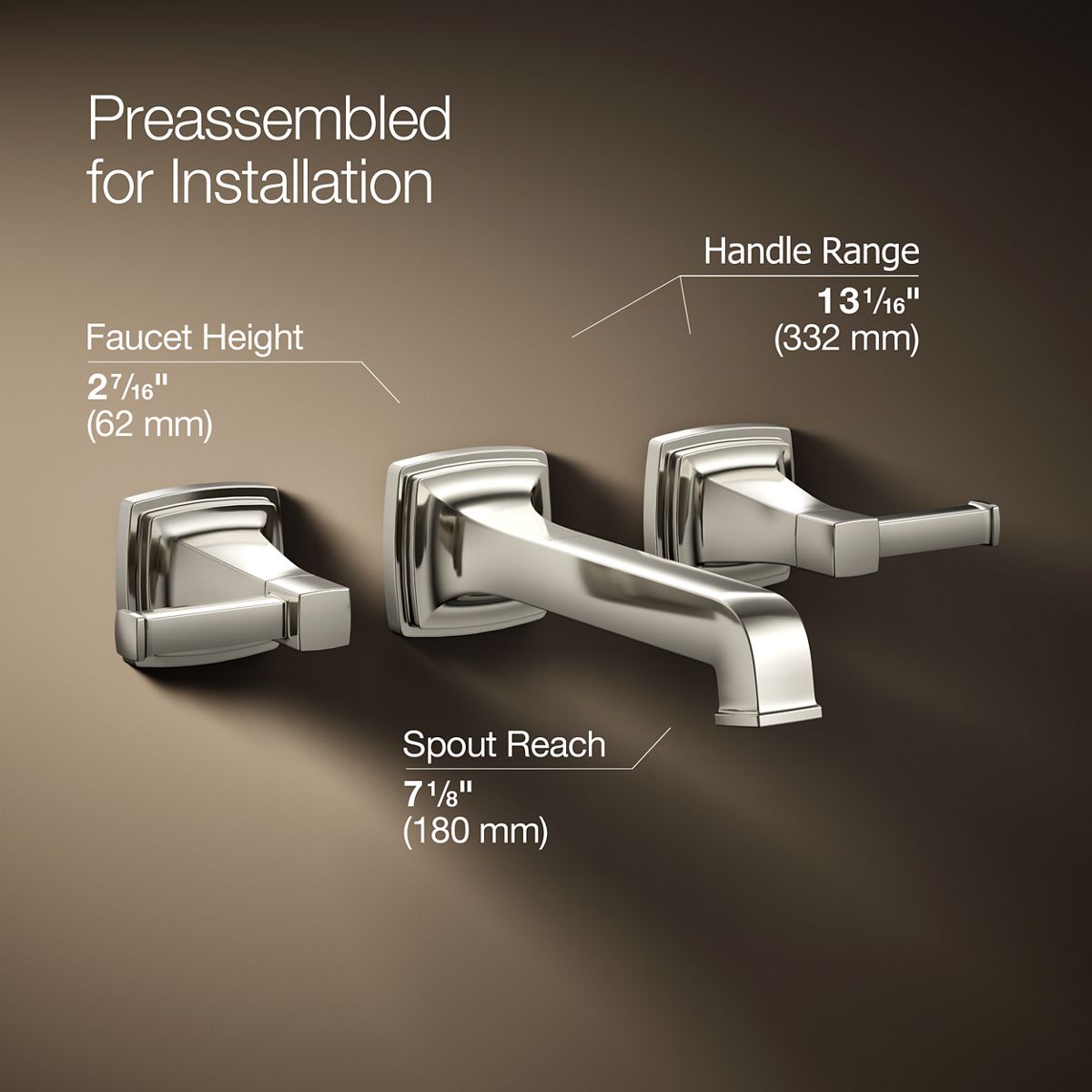 3/4 view of product with dimensions