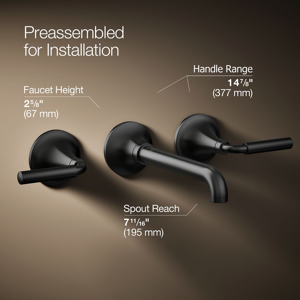 3/4 view of product with dimensions
