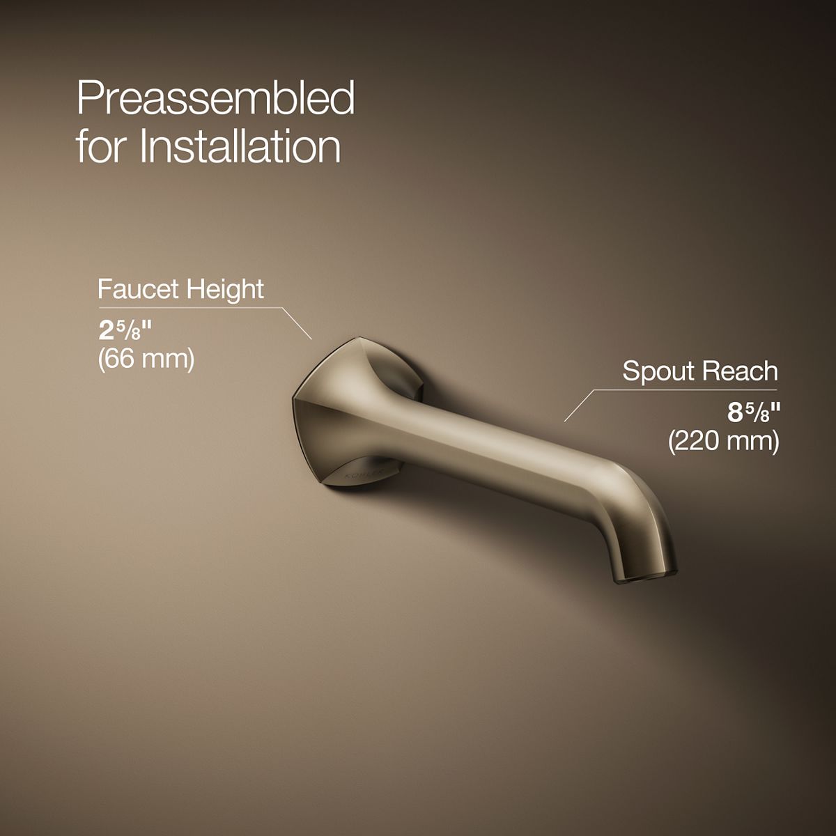 3/4 view of product with dimensions